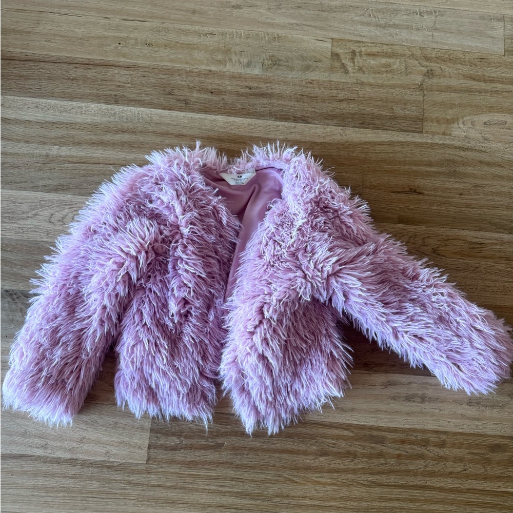 H&M Blush Faux Fur Jacket